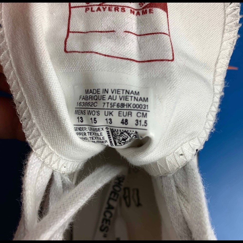 Men’s Off White x Converse Chuck 70 ‘White’ Size 13 Men 15 Women Authentic EUC - Picture 6 of 8